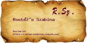 Rostás Szabina névjegykártya